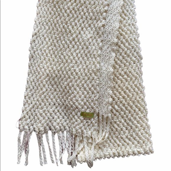 Cream color cozy knit scarf - Picture 8 of 8